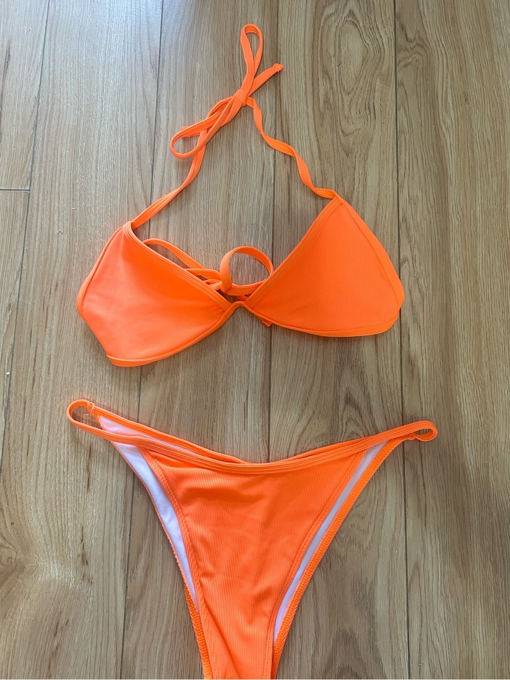 Neon Orange Two-Piece Bikini Set🧡